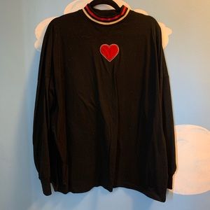 Lazy Oaf red heart long sleeved shirt